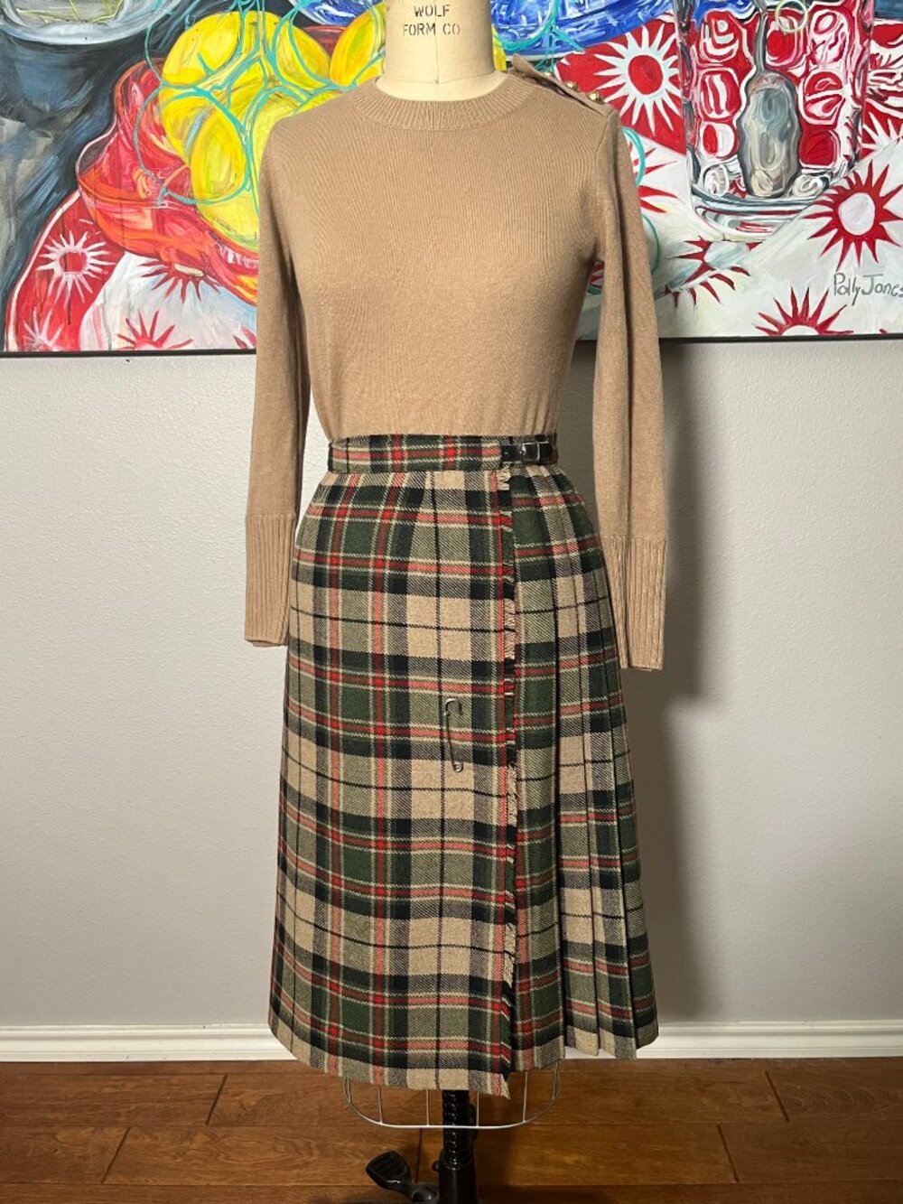 Debenhams Vintage 1980s British Tartan Kilt Skirt